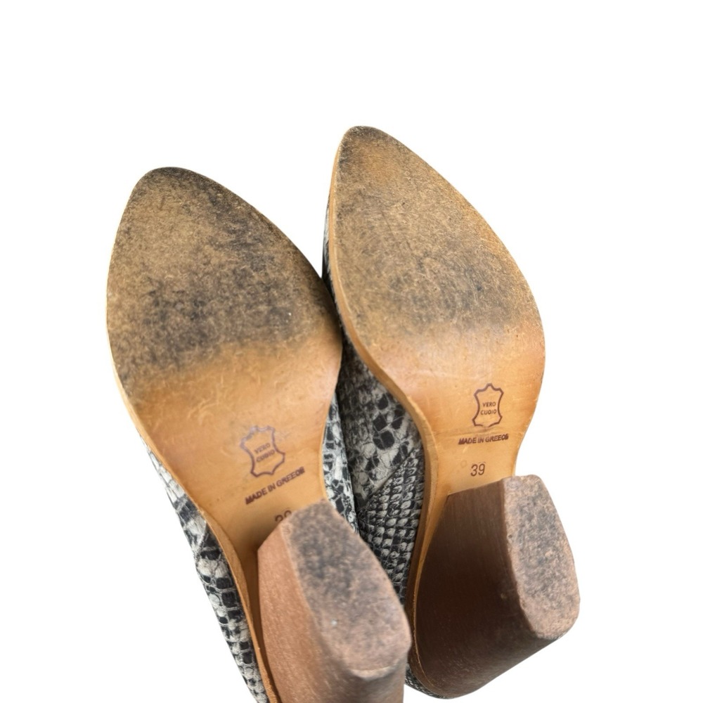 Makis Kotris Snake Leather Women's Cowboy Ankle Boots Sz‎ 39 Made in Greece - Picture 13 of 16